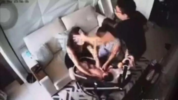 Video brutal: famoso DJ molió a golpes a su ex esposa mientras amamantaba a su beba